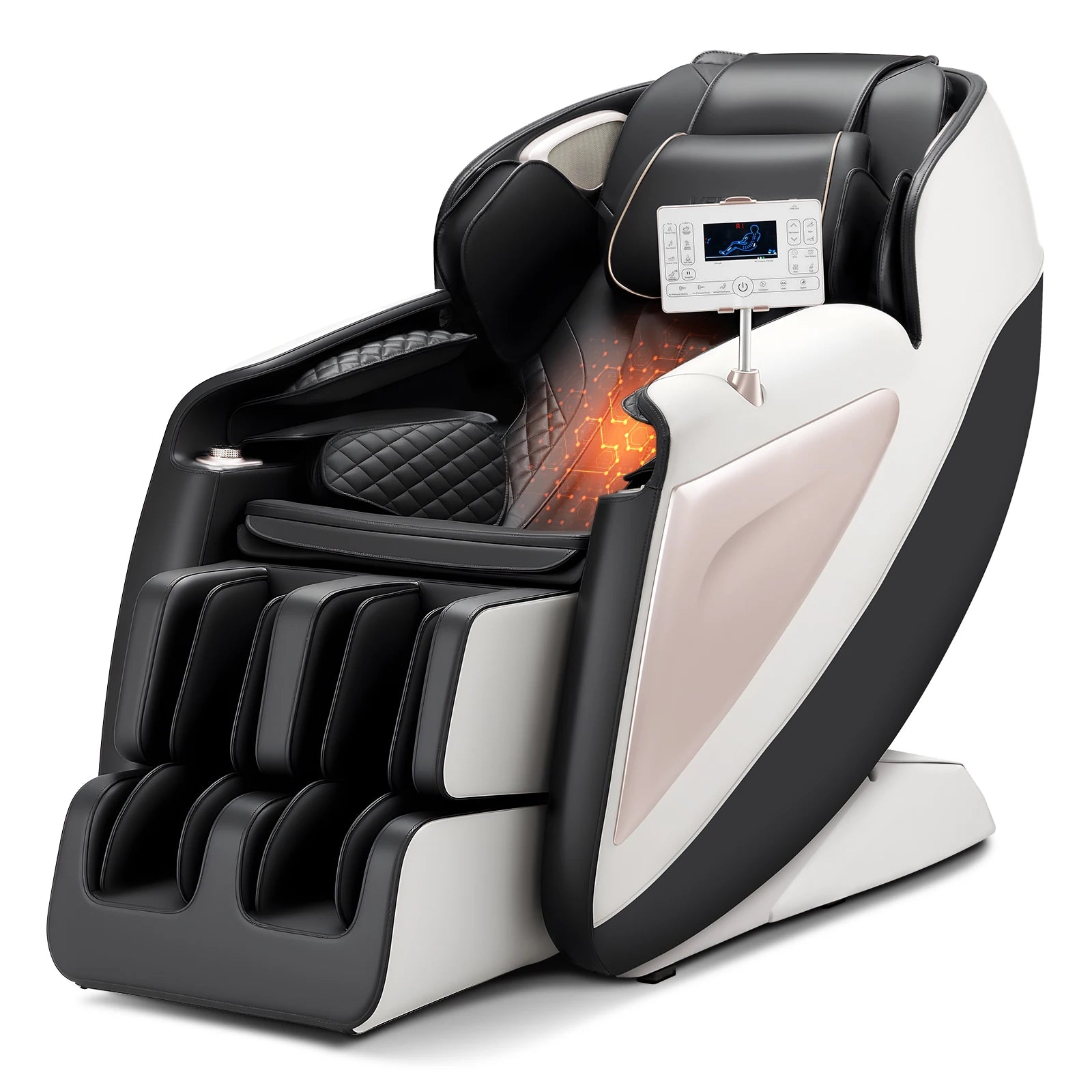SucceBuy Massage Chair 4D Full Body Zero Gravity Recliner w/SL Track Stretch AI Voice Control Heat Foot Roller Retractable Pedal