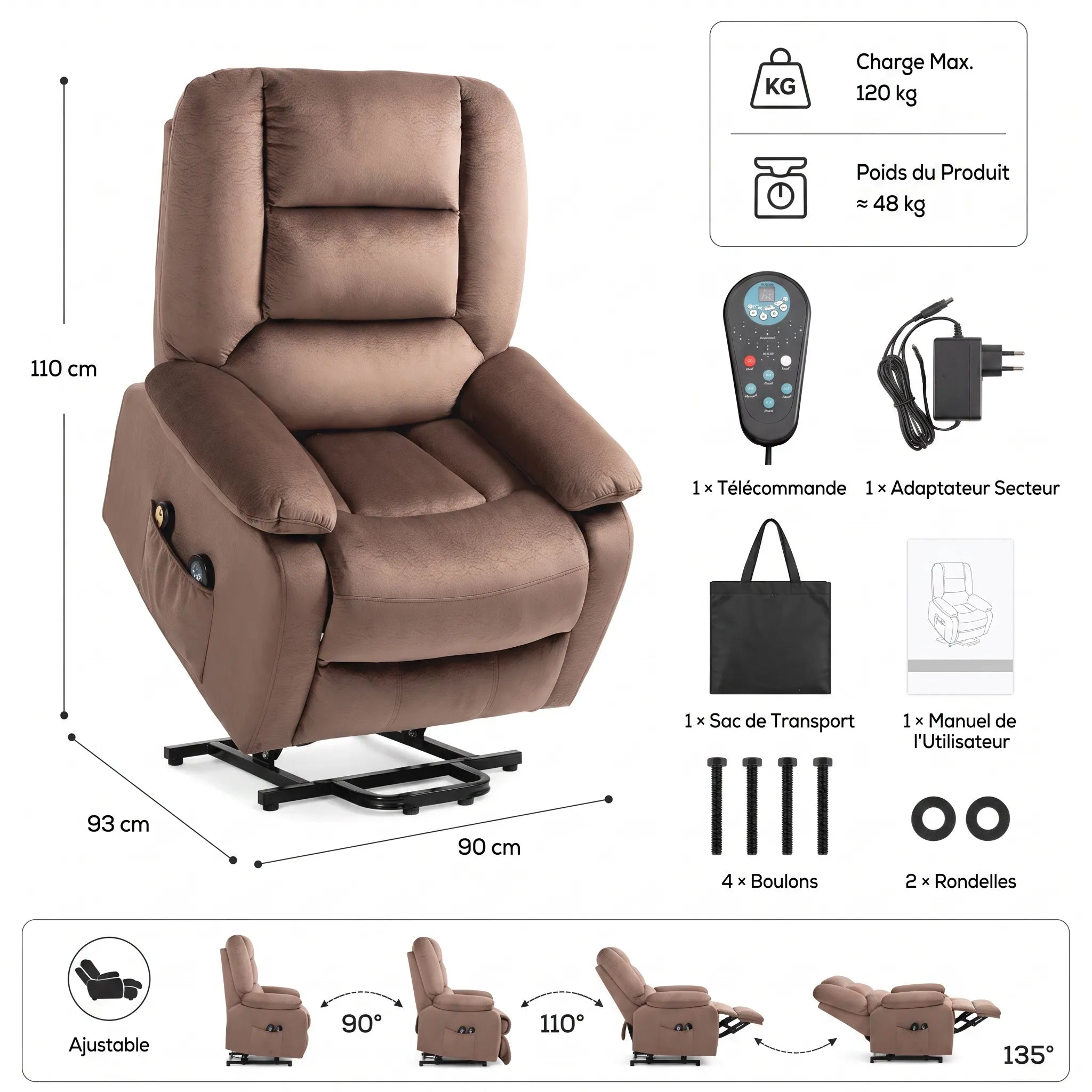 Fauteuil Releveur Massant Chauffant – Duna