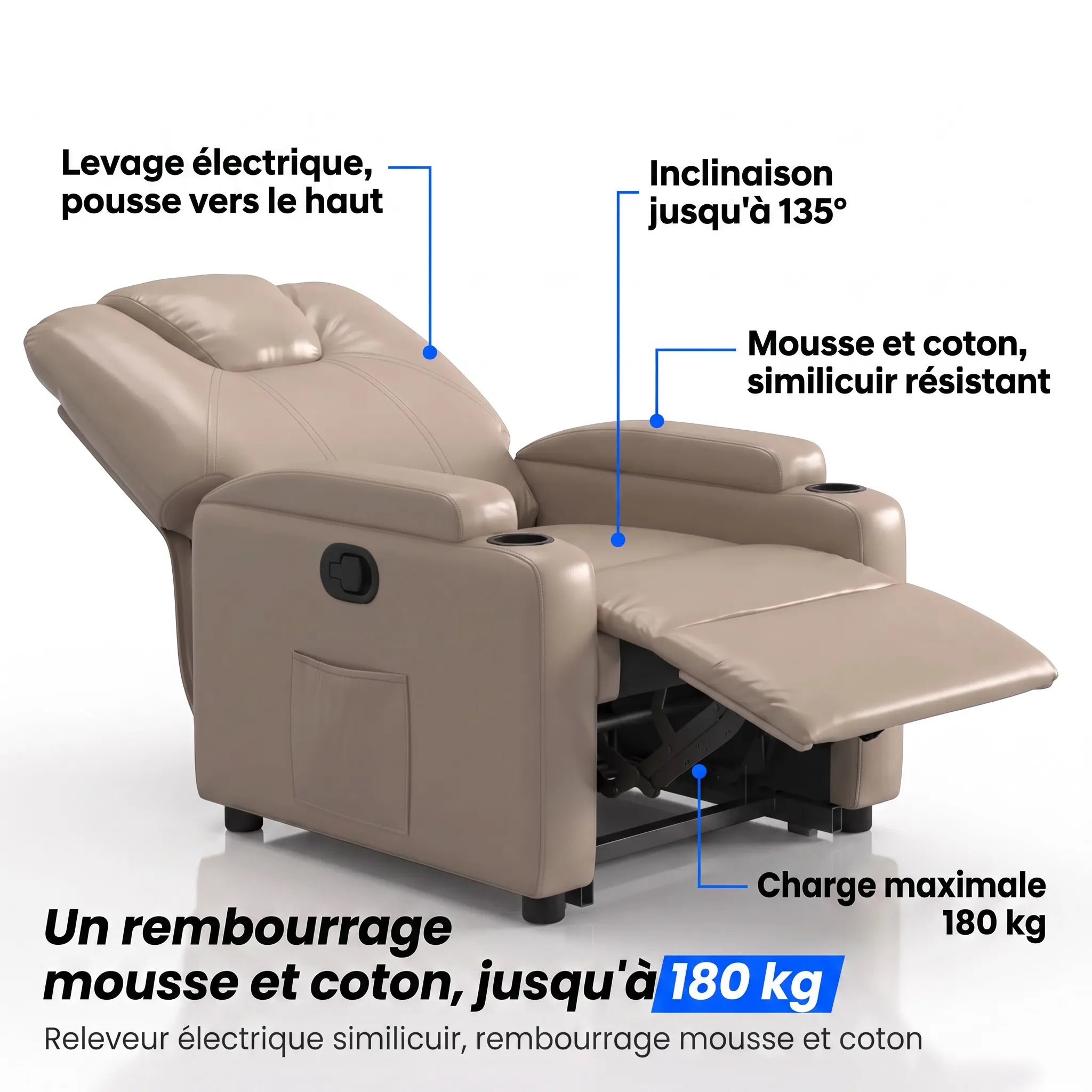 Fauteuil Releveur Électrique Similicuir – Tranquilo