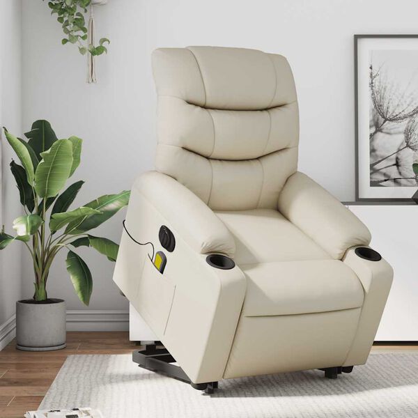 vidaXL Fauteuil inclinable électrique gris similicuir
