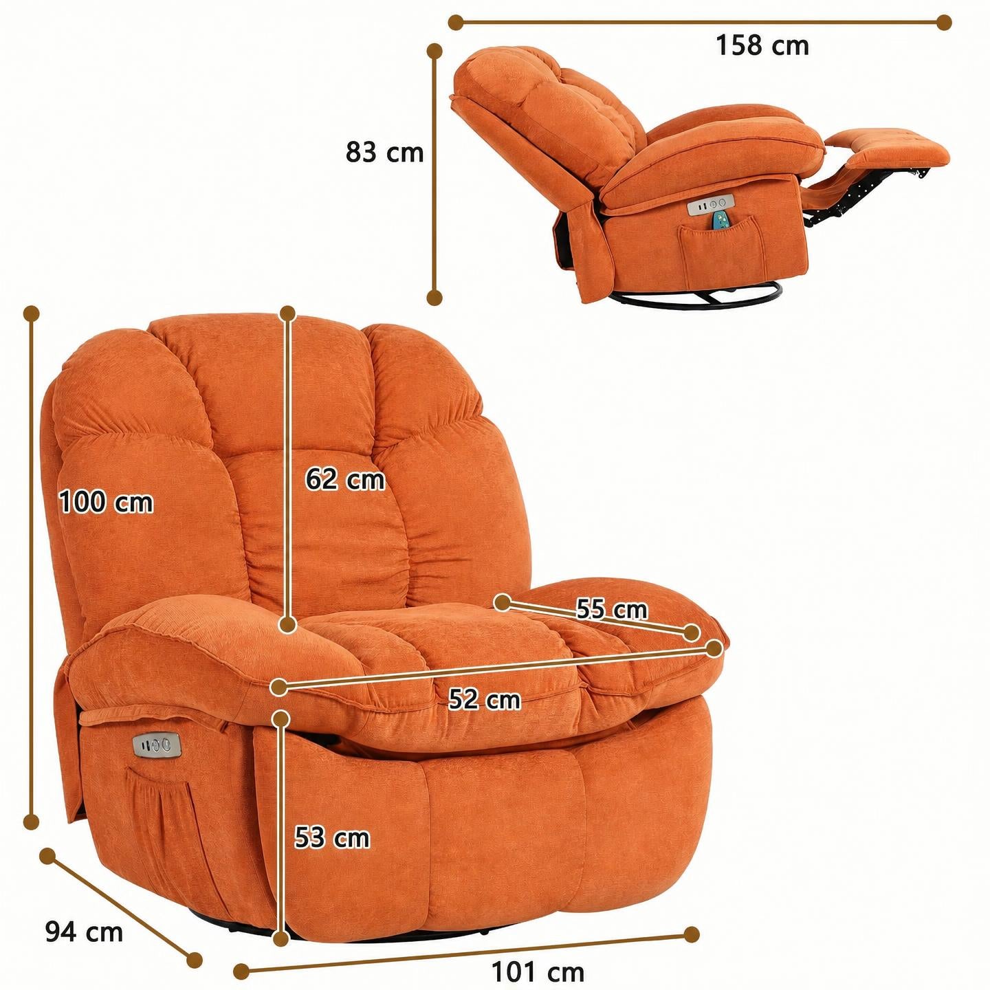 Fauteuil Inclinable Massant Chauffant – Zenko