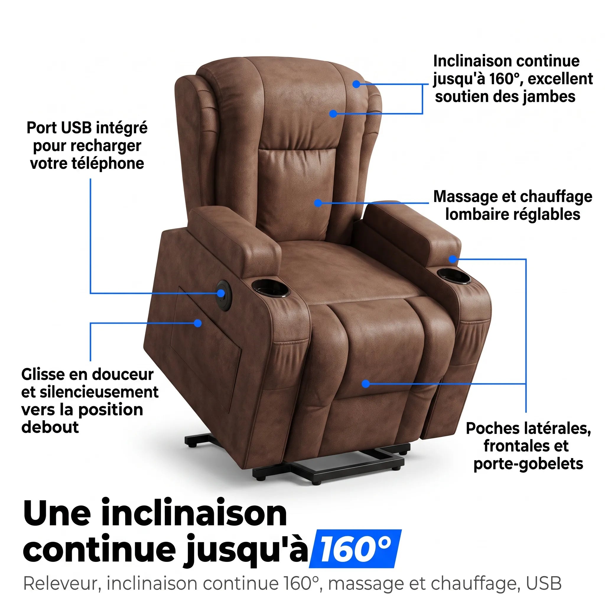 Fauteuil Releveur Massant Chauffant – Amaro