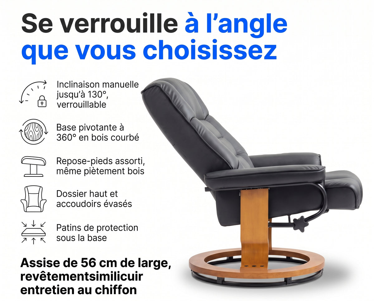 Fauteuil Inclinable avec Repose-pieds – Nordo