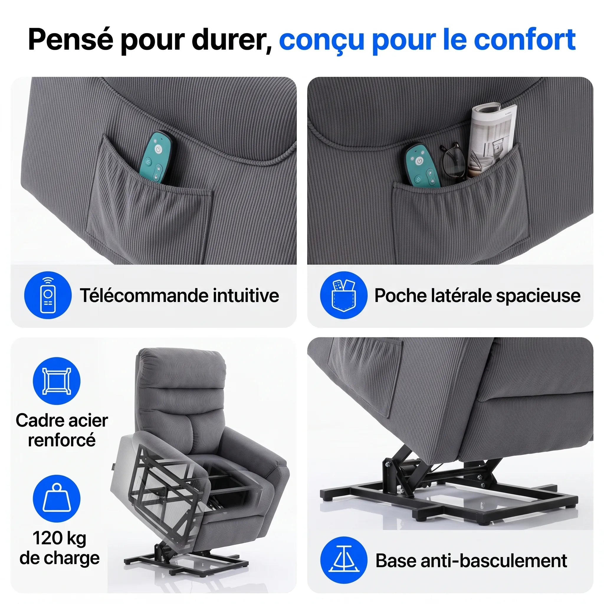 Fauteuil Releveur Massant Chauffant – Nestora