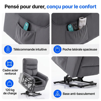 Fauteuil Releveur Massant Chauffant – Nestora