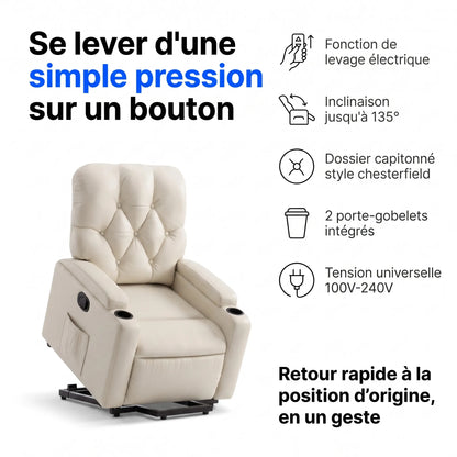 Fauteuil Releveur Électrique Capitonné – Serenia