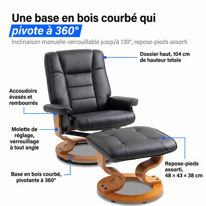 Fauteuil Inclinable avec Repose-pieds – Nordo