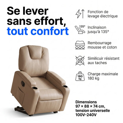 Fauteuil Releveur Électrique Similicuir – Tranquilo