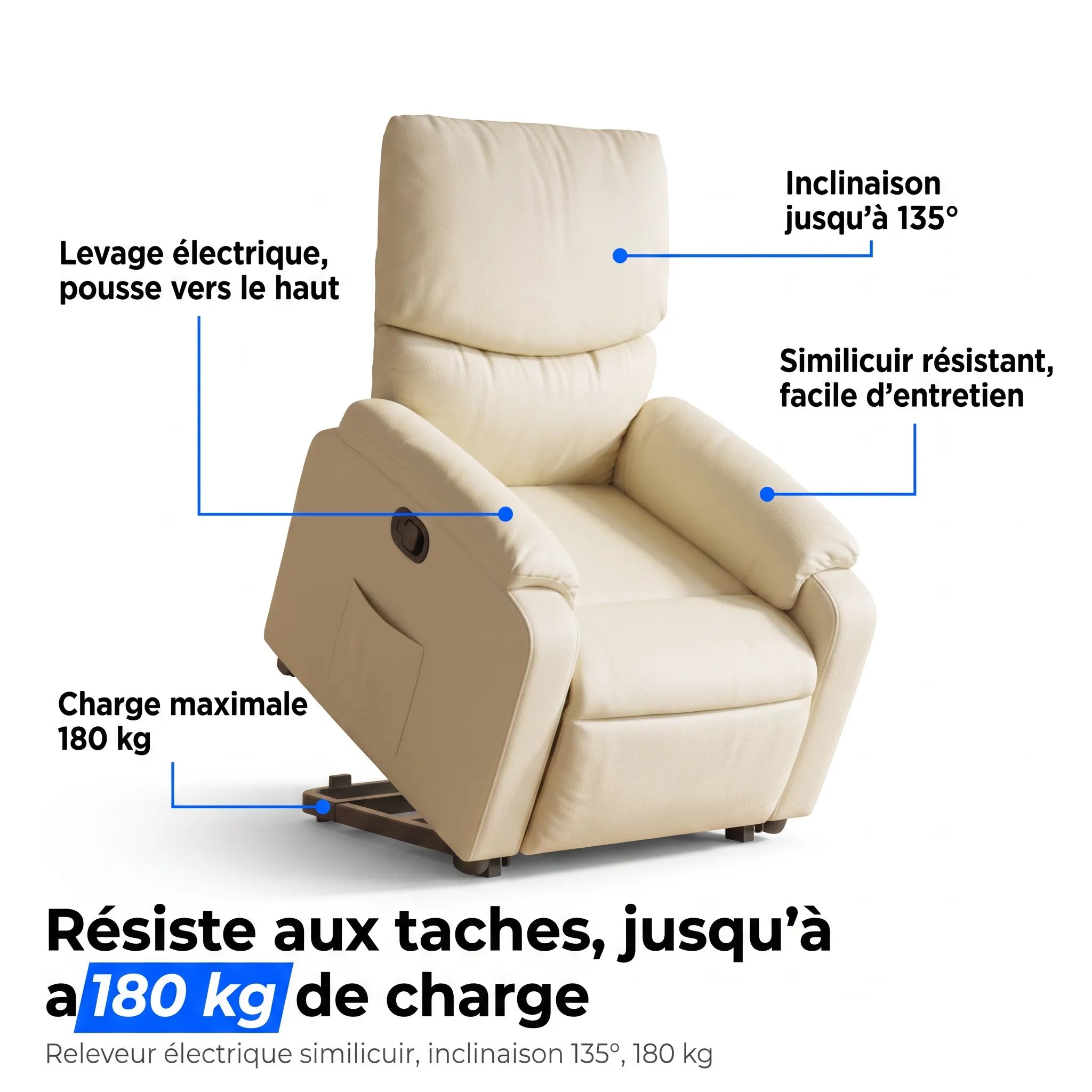 Fauteuil Releveur Électrique Similicuir – Douvo