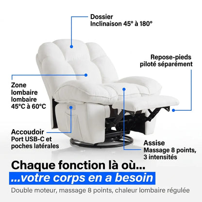 Fauteuil Inclinable Massant Chauffant – Zenko