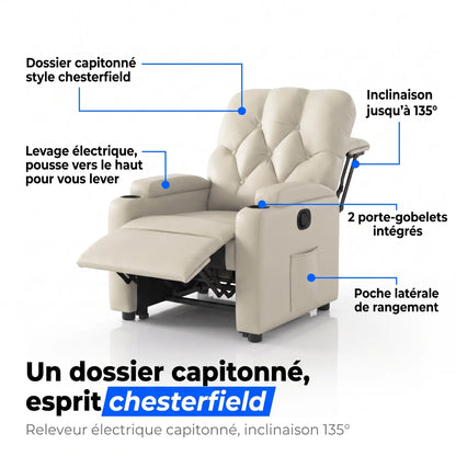 Fauteuil Releveur Électrique Capitonné – Serenia