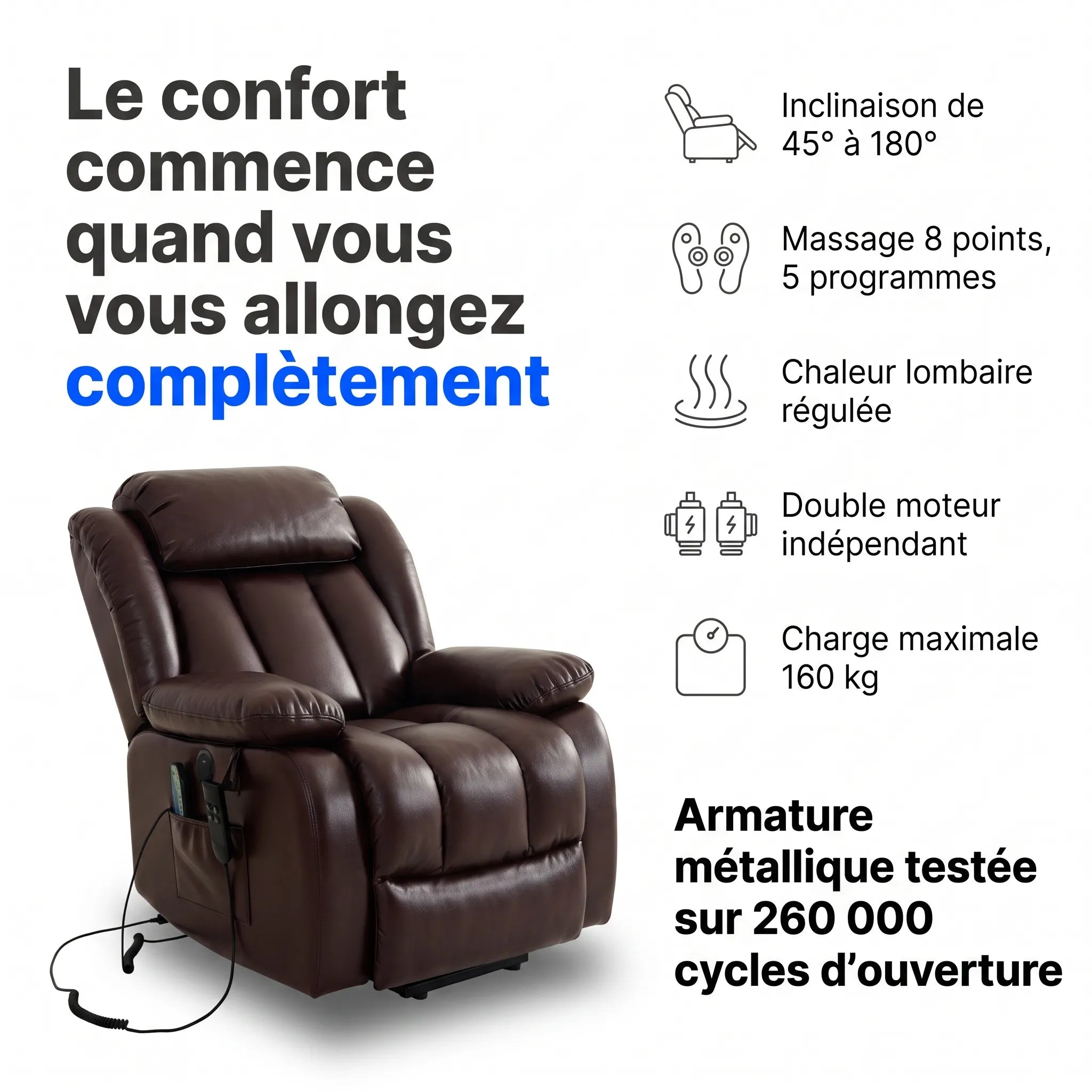 Fauteuil Relax Massant Chauffant – Aeris