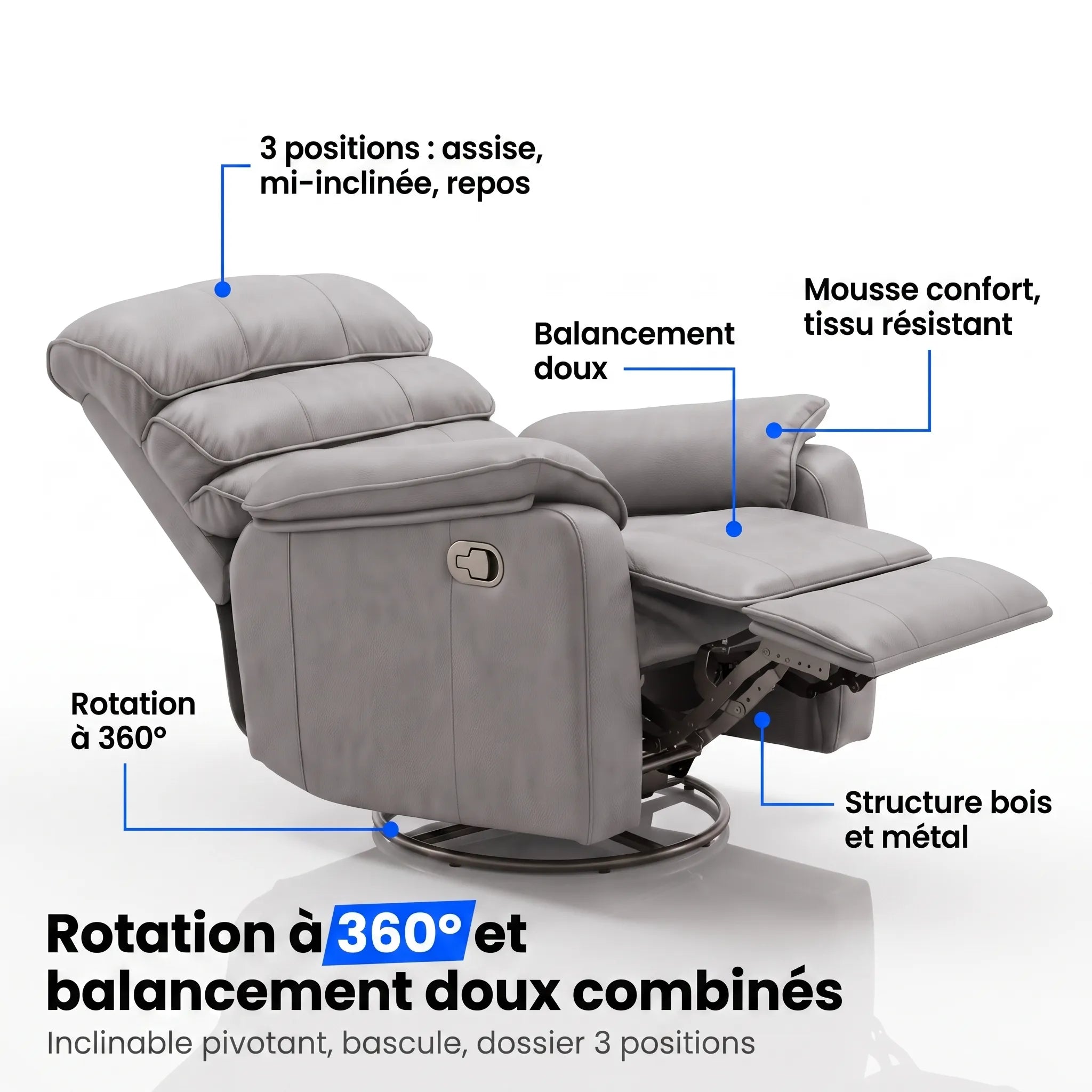Fauteuil Inclinable 3 Positions – Lumea