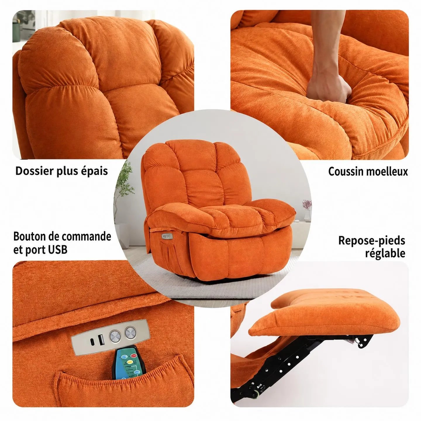 Fauteuil Inclinable Massant Chauffant – Zenko