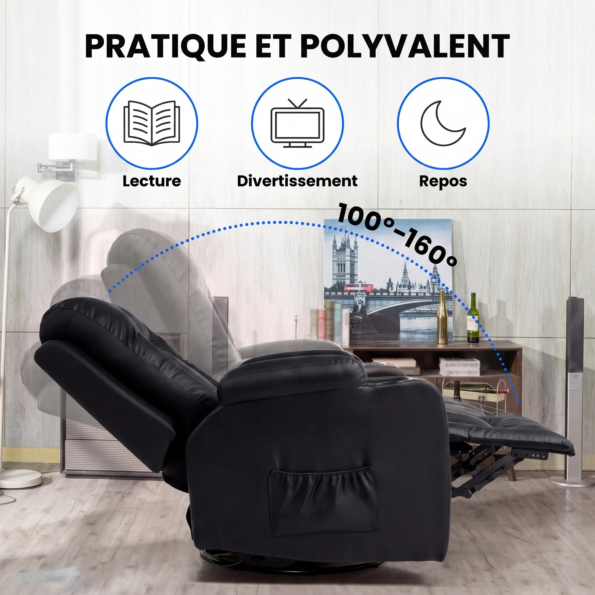 Fauteuil Inclinable Pivotant et Bascule – Bruma