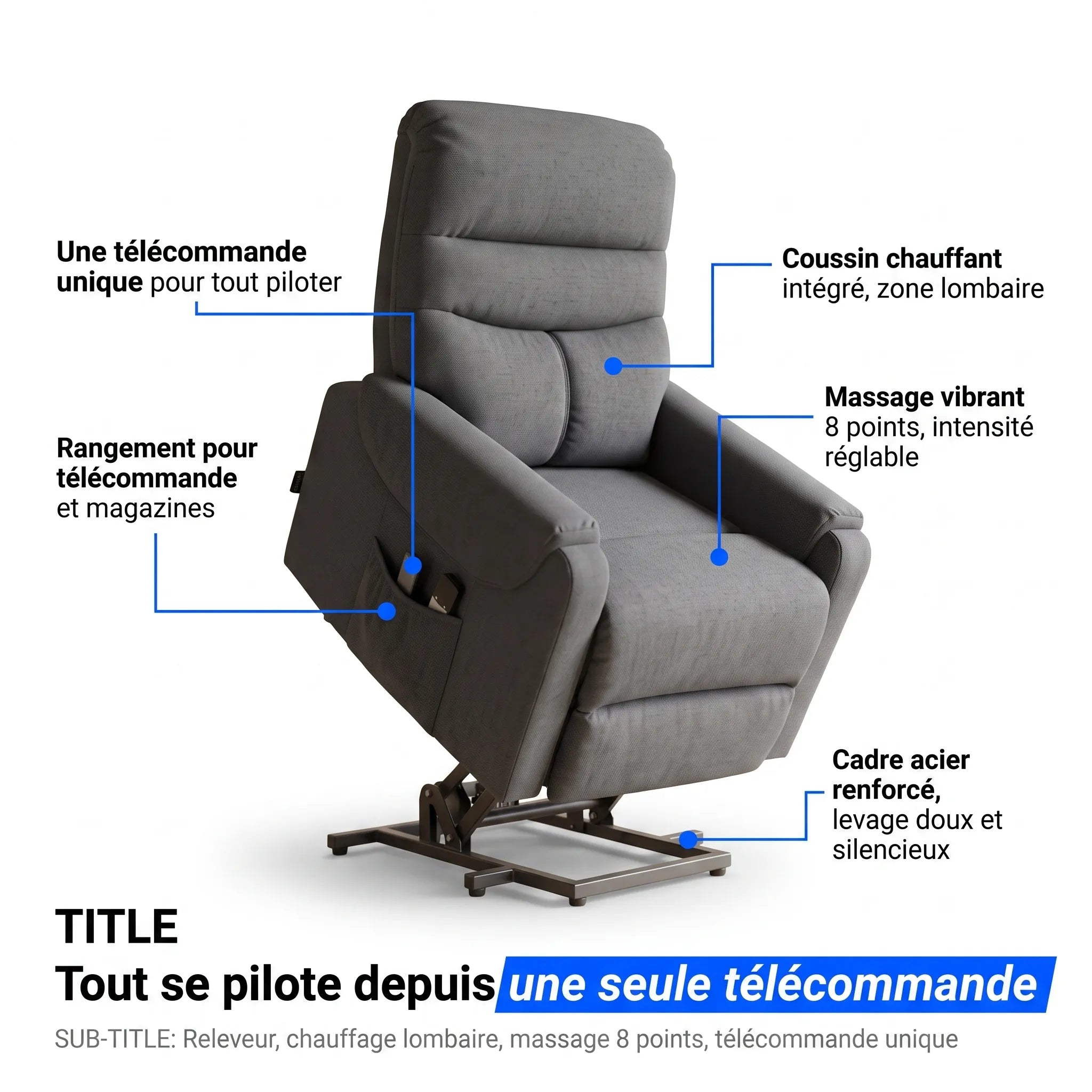Fauteuil Releveur Massant Chauffant – Nestora