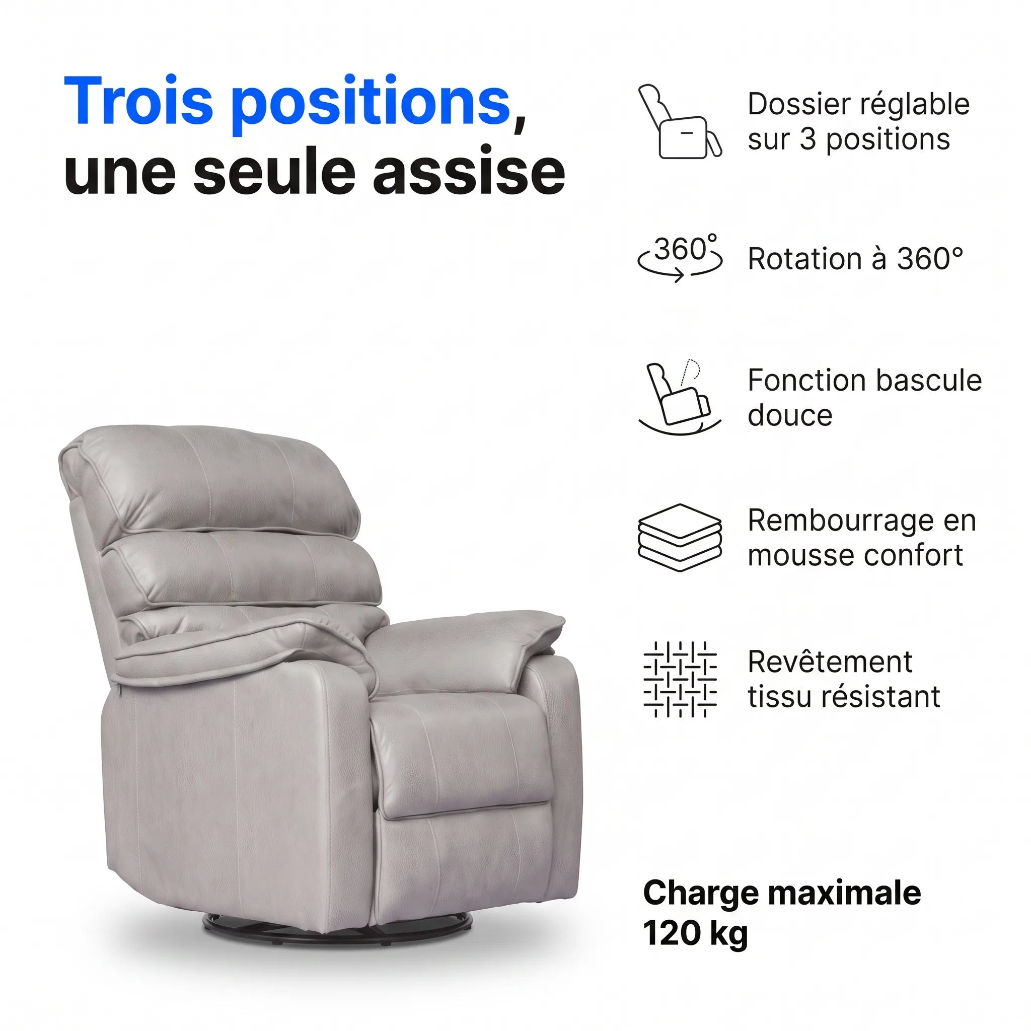 Fauteuil Inclinable 3 Positions – Lumea
