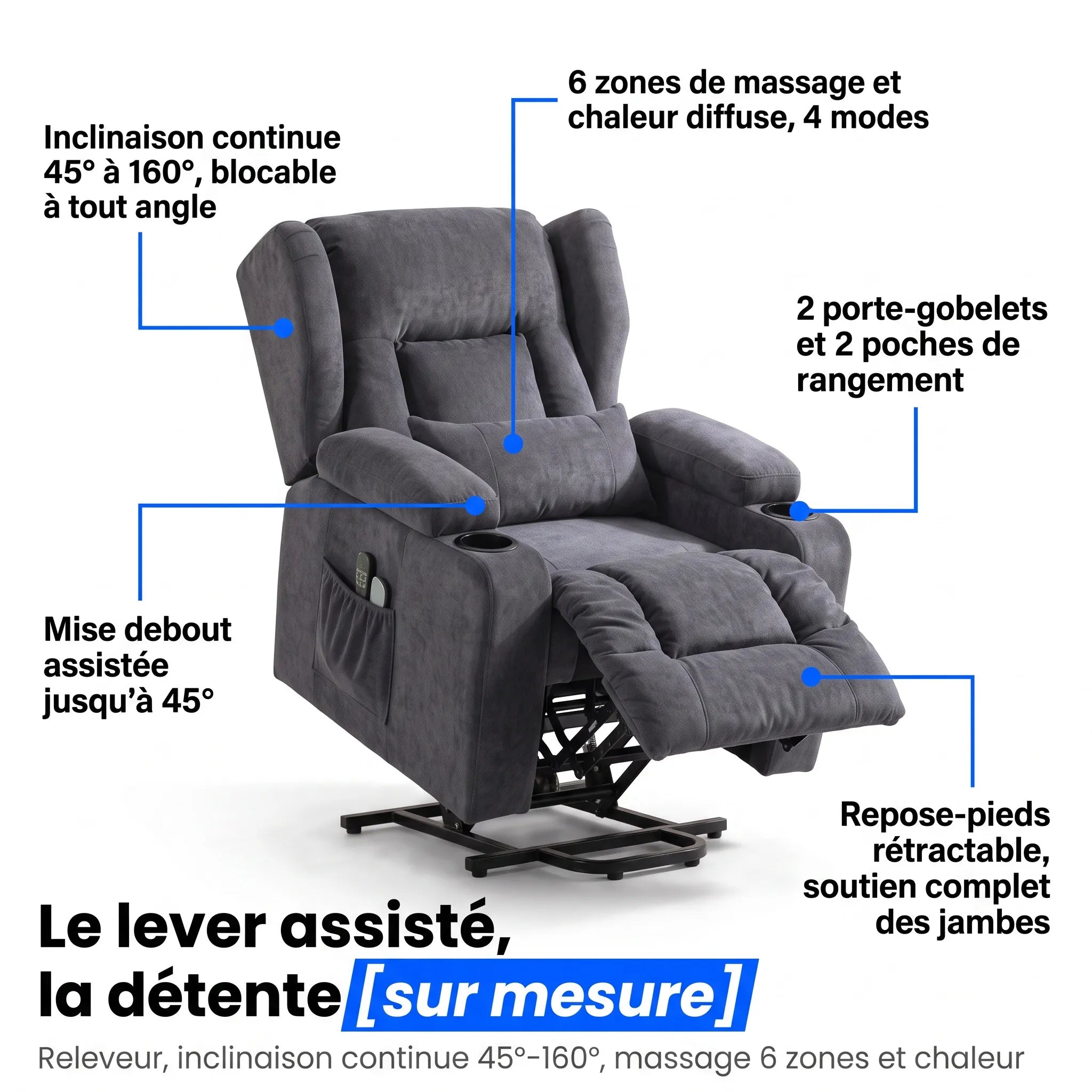 Fauteuil Releveur Massant Chauffant – Calmo