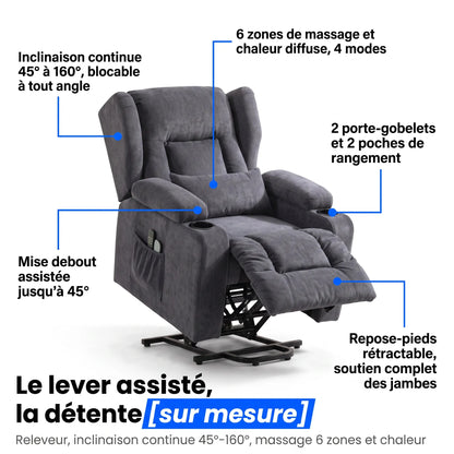 Fauteuil Releveur Massant Chauffant – Calmo