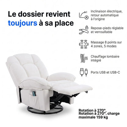 Fauteuil Inclinable Massant Chauffant – Zenko